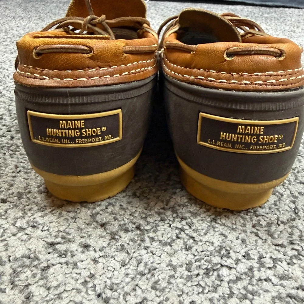 LL Bean Men's 12 Rubber Moc Bean Boots Brown Tan Duck Shoes Outdoor Camping